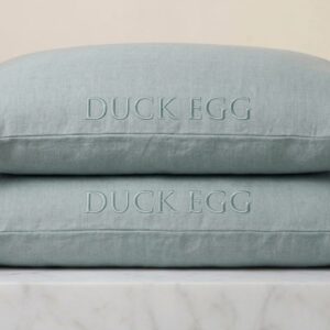 200 TC PERCALE COTTON PILLOW COVERS - DUCK EGG