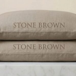 200 TC PERCALE COTTON PILLOW COVERS - STONE - BROWN
